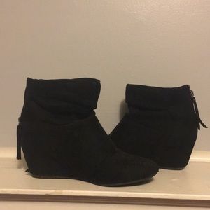 Black DSW wedge booties
